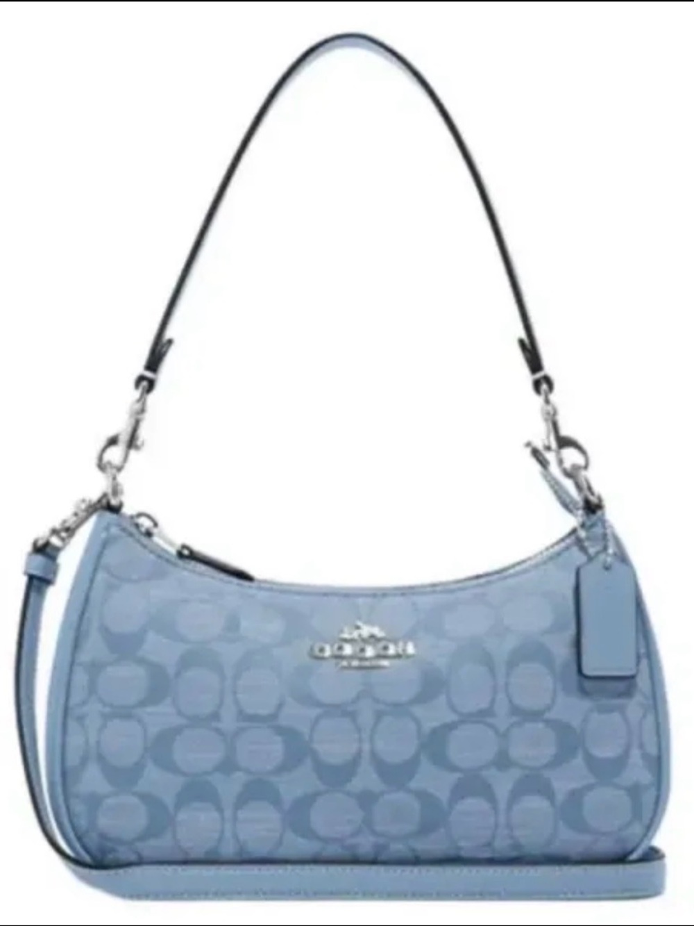 Coach Blue Signature Jacquard Shoulder Bag